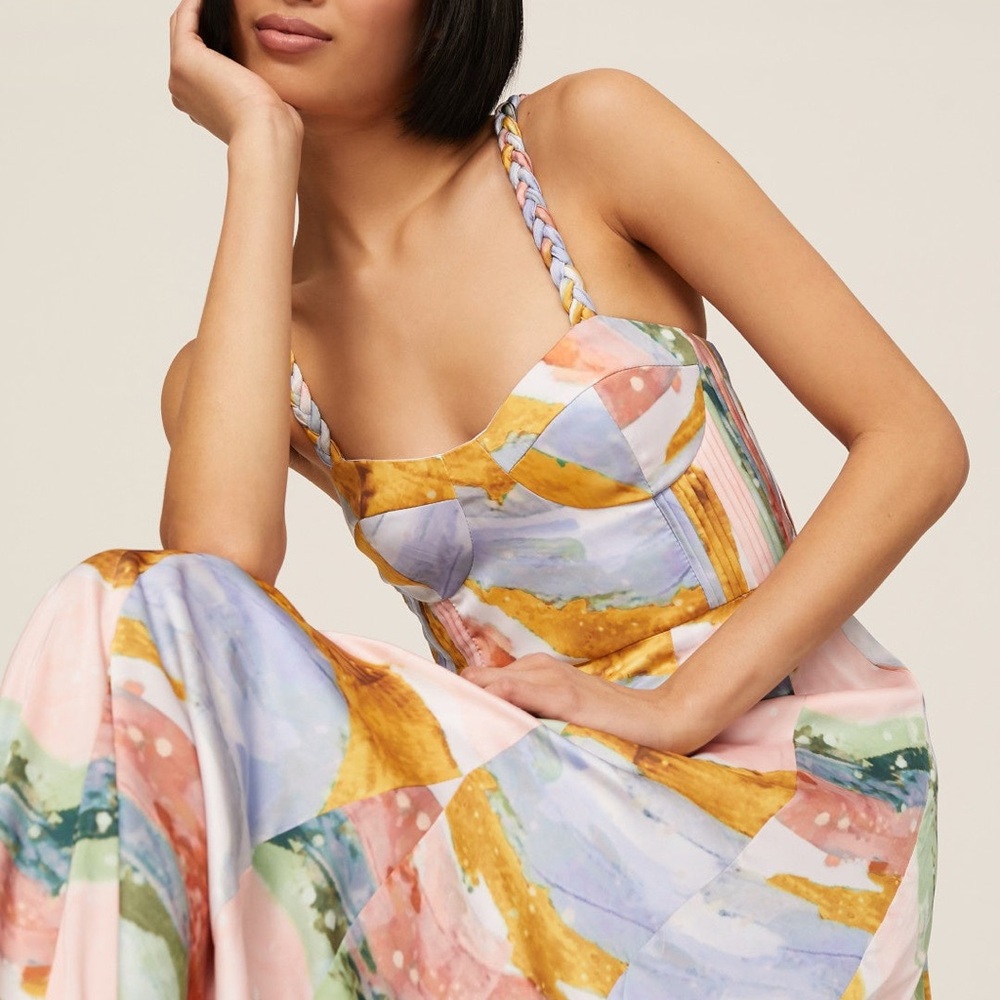 Hutch Shyla Gown Watercolor Maxi Dress